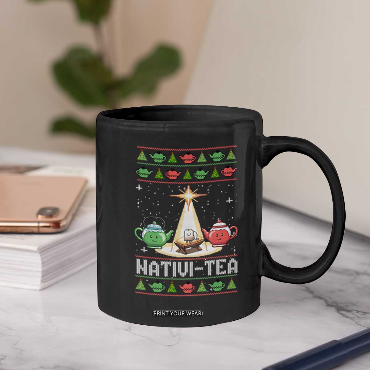 Funny Christmas Tea Lover Coffee Mug Nativi Tea Nativity Scene Christian Xmas TS11 Print Your Wear