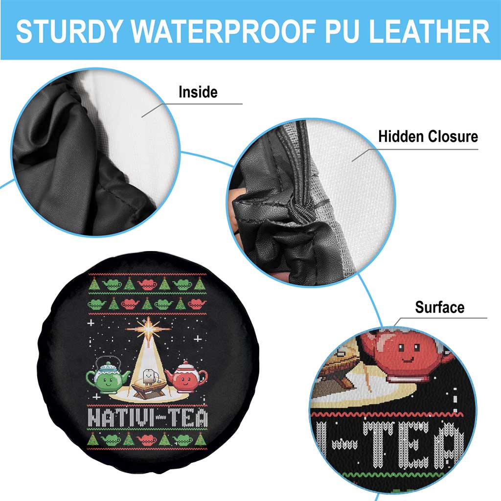 Funny Christmas Tea Lover Spare Tire Cover Nativi Tea Nativity Scene Christian Xmas TS11 Print Your Wear