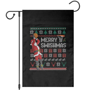 Funny Black Santa Christmas Basketball Garden Flag Merry Swishmass Xmas Sport TS11 Black Print Your Wear