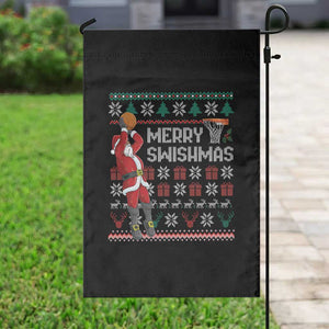 Funny Black Santa Christmas Basketball Garden Flag Merry Swishmass Xmas Sport TS11 Print Your Wear