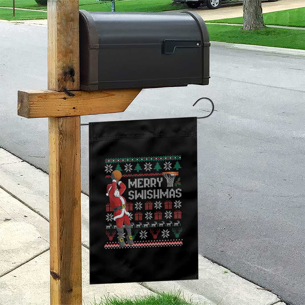 Funny Black Santa Christmas Basketball Garden Flag Merry Swishmass Xmas Sport TS11 Print Your Wear