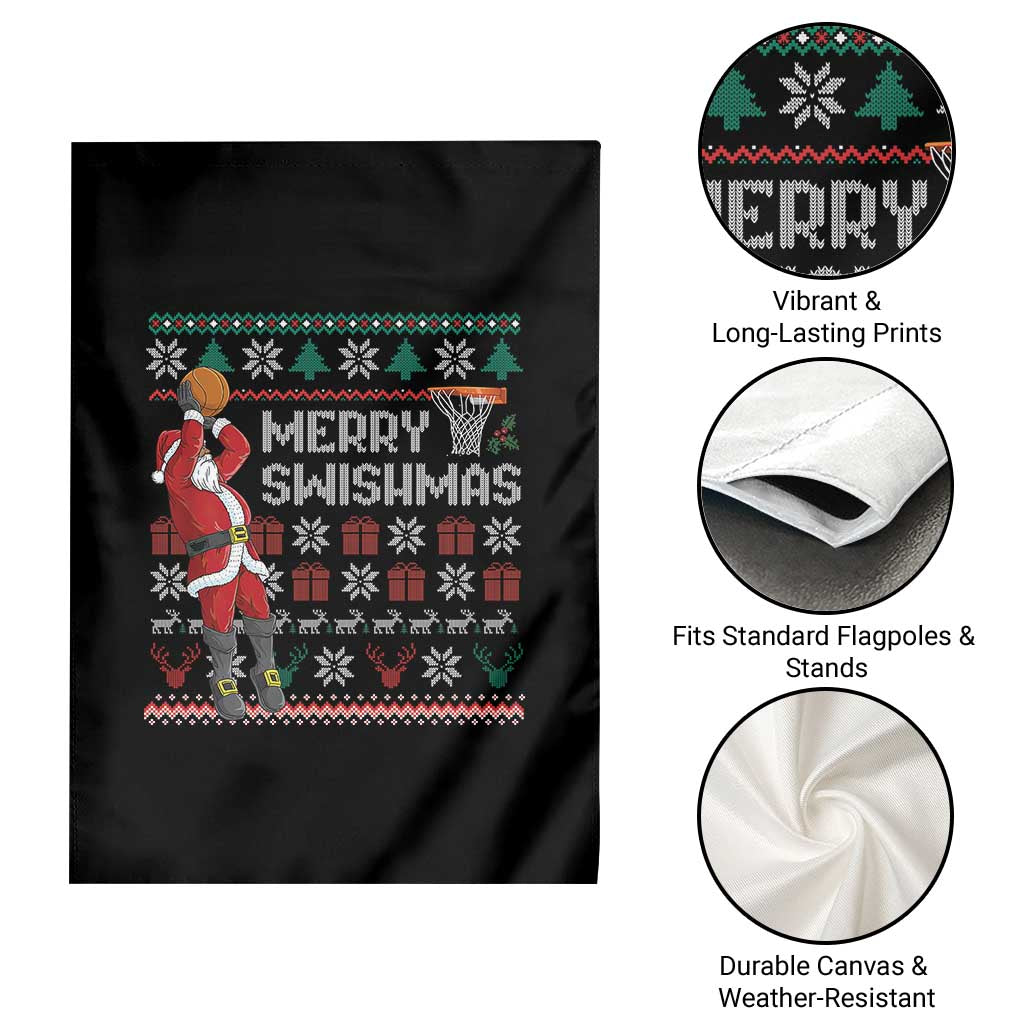 Funny Black Santa Christmas Basketball Garden Flag Merry Swishmass Xmas Sport TS11 Print Your Wear