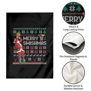 Funny Black Santa Christmas Basketball Garden Flag Merry Swishmass Xmas Sport TS11 Print Your Wear