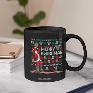 Funny Black Santa Christmas Basketball Coffee Mug Merry Swishmass Xmas Sport TS11 Print Your Wear