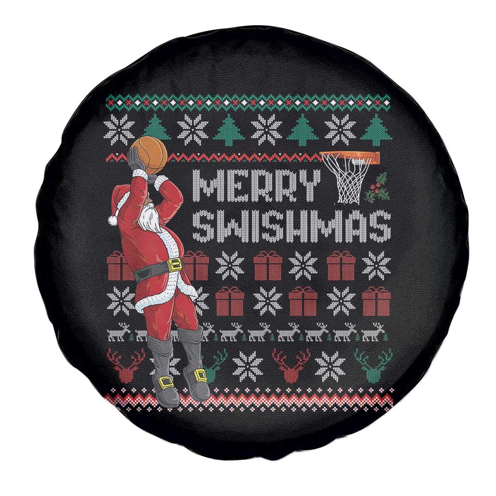 Funny Black Santa Christmas Basketball Spare Tire Cover Merry Swishmass Xmas Sport TS11 Print Your Wear