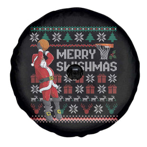 Funny Black Santa Christmas Basketball Spare Tire Cover Merry Swishmass Xmas Sport TS11 Print Your Wear