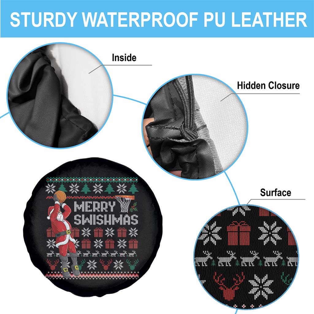 Funny Black Santa Christmas Basketball Spare Tire Cover Merry Swishmass Xmas Sport TS11 Print Your Wear