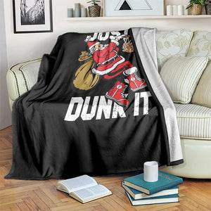 Funny Christmas Basketball Throw Blanket Just Dunk It Xmas Santa Sport TS11 Print Your Wear