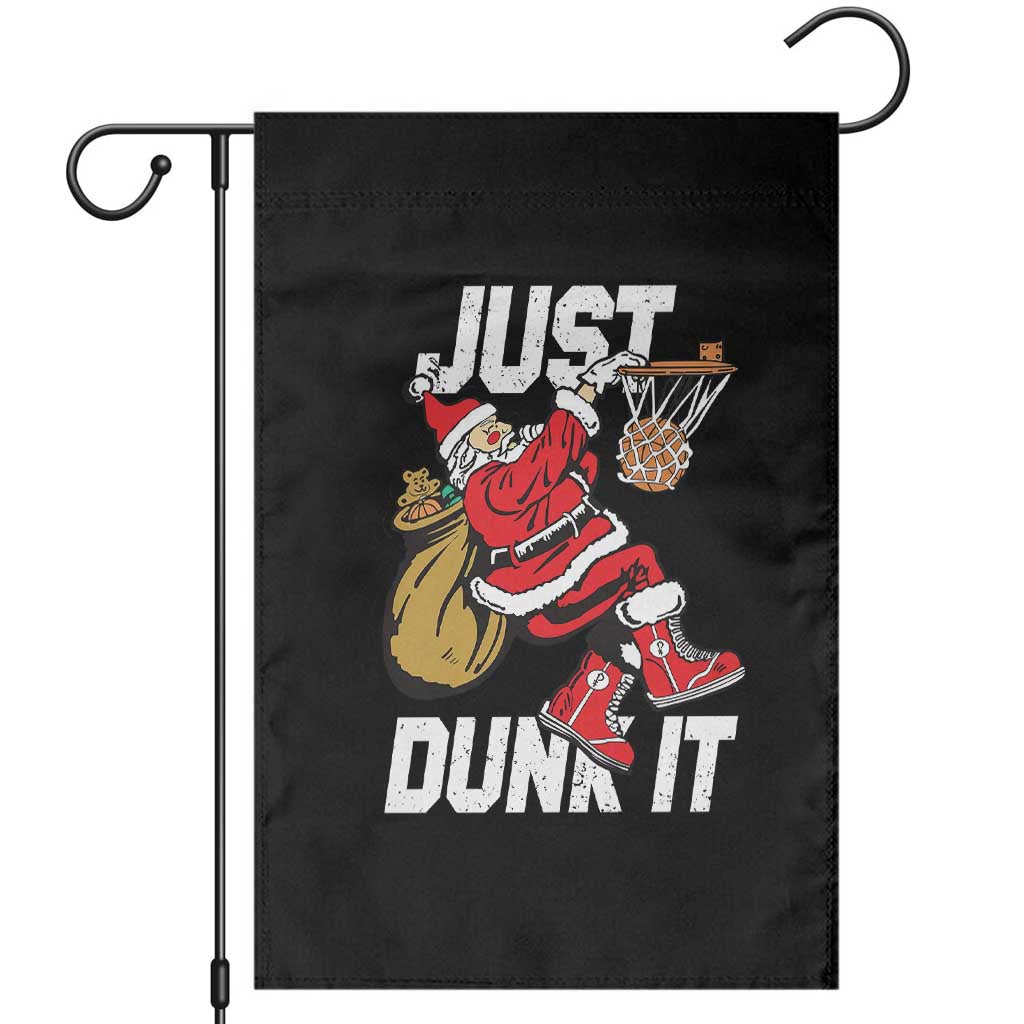 Funny Christmas Basketball Garden Flag Just Dunk It Xmas Santa Sport TS11 Black Print Your Wear