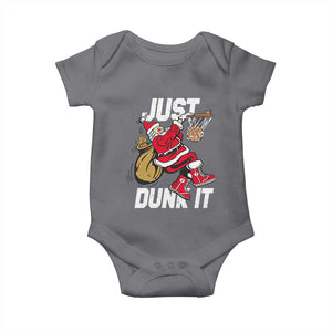 Funny Christmas Basketball Baby Onesie Just Dunk It Xmas Santa Sport TS11 Charcoal Print Your Wear