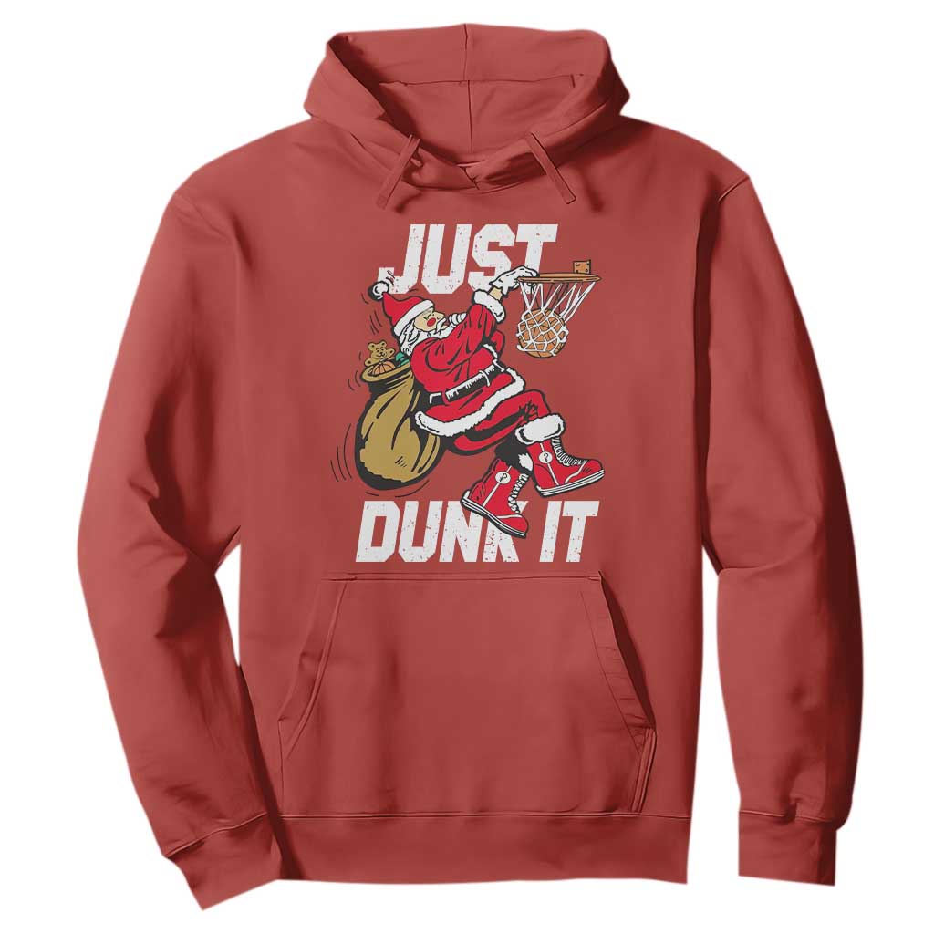Funny Christmas Basketball Hoodie Just Dunk It Xmas Santa Sport TS11 Red Print Your Wear