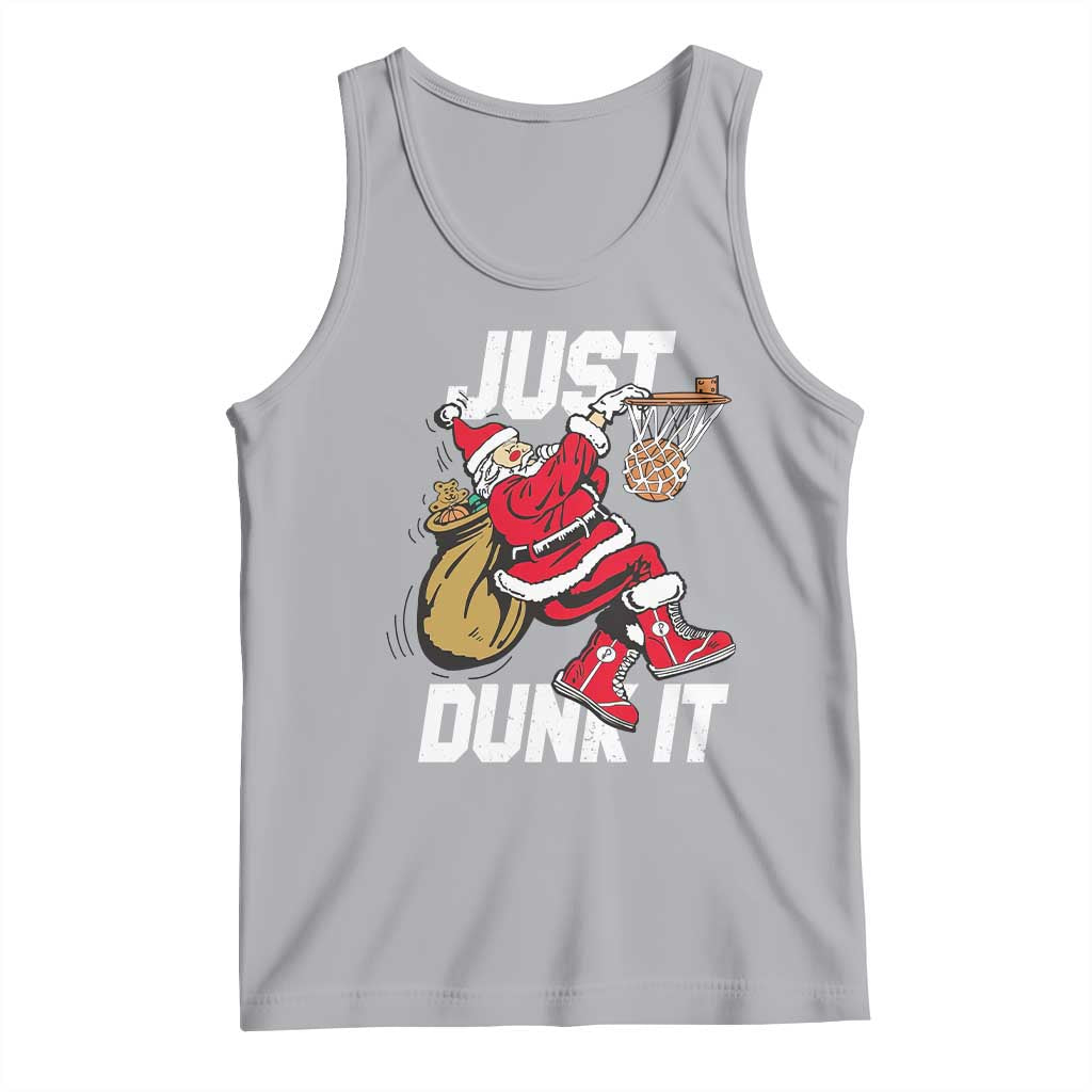 Funny Christmas Basketball Tank Top Just Dunk It Xmas Santa Sport TS11 Athletic Heather Print Your Wear