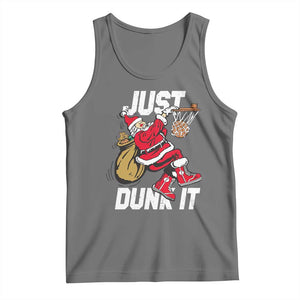 Funny Christmas Basketball Tank Top Just Dunk It Xmas Santa Sport TS11 Black Heather Print Your Wear