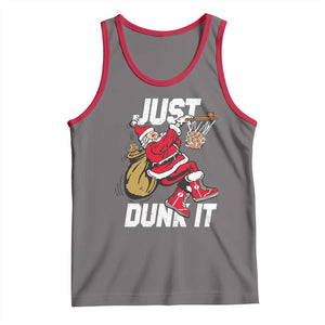 Funny Christmas Basketball Tank Top Just Dunk It Xmas Santa Sport TS11 Deep Heather Red Print Your Wear