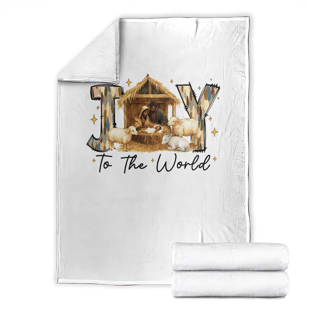 African American Christmas Nativity Scene Throw Blanket Joy To The World Afro Black Jesus TS11 White Print Your Wear