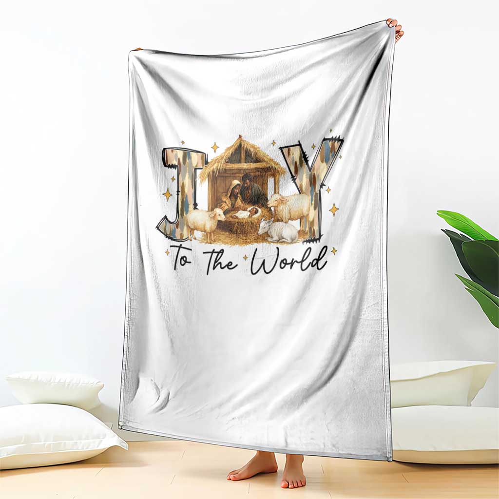 African American Christmas Nativity Scene Throw Blanket Joy To The World Afro Black Jesus TS11 Print Your Wear