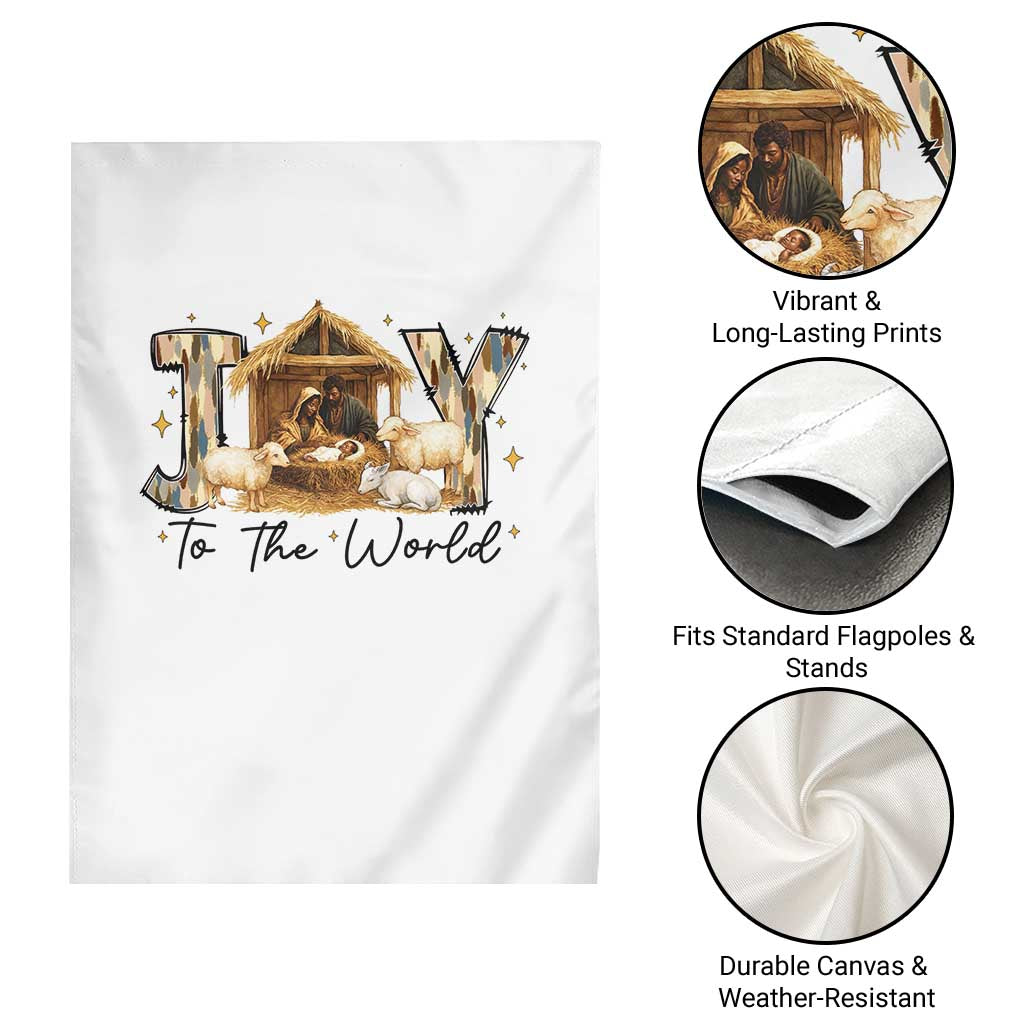 African American Christmas Nativity Scene Garden Flag Joy To The World Afro Black Jesus TS11 Print Your Wear