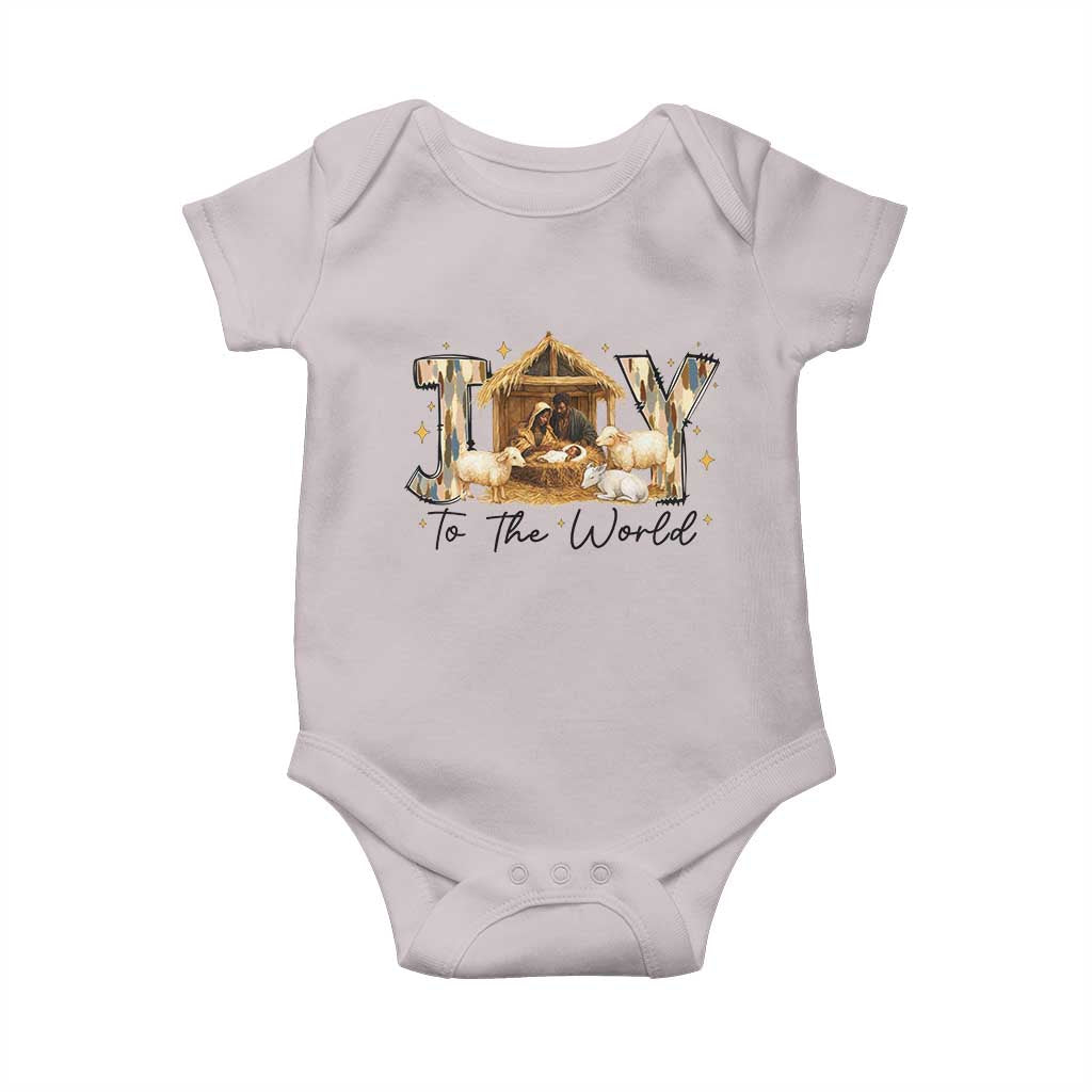 African American Christmas Nativity Scene Baby Onesie Joy To The World Afro Black Jesus TS11 Ice Gray Print Your Wear