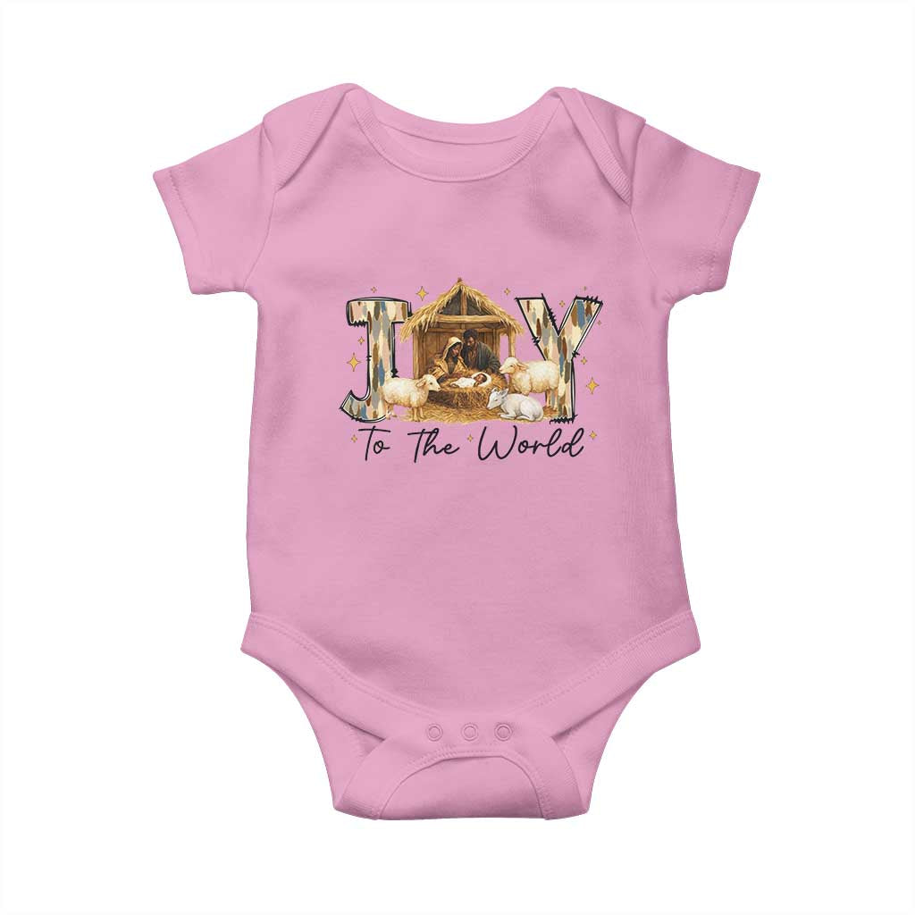 African American Christmas Nativity Scene Baby Onesie Joy To The World Afro Black Jesus TS11 Light Pink Print Your Wear
