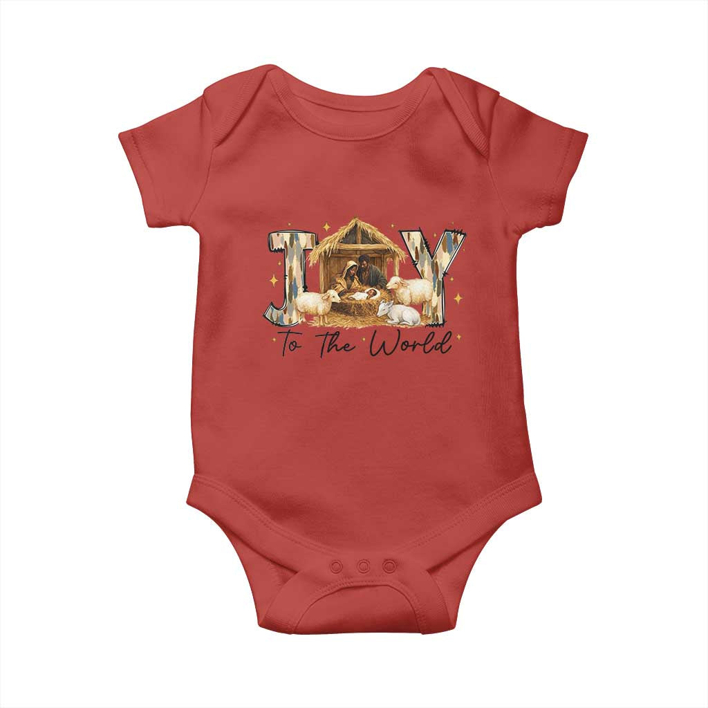 African American Christmas Nativity Scene Baby Onesie Joy To The World Afro Black Jesus TS11 Red Print Your Wear