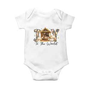 African American Christmas Nativity Scene Baby Onesie Joy To The World Afro Black Jesus TS11 White Print Your Wear