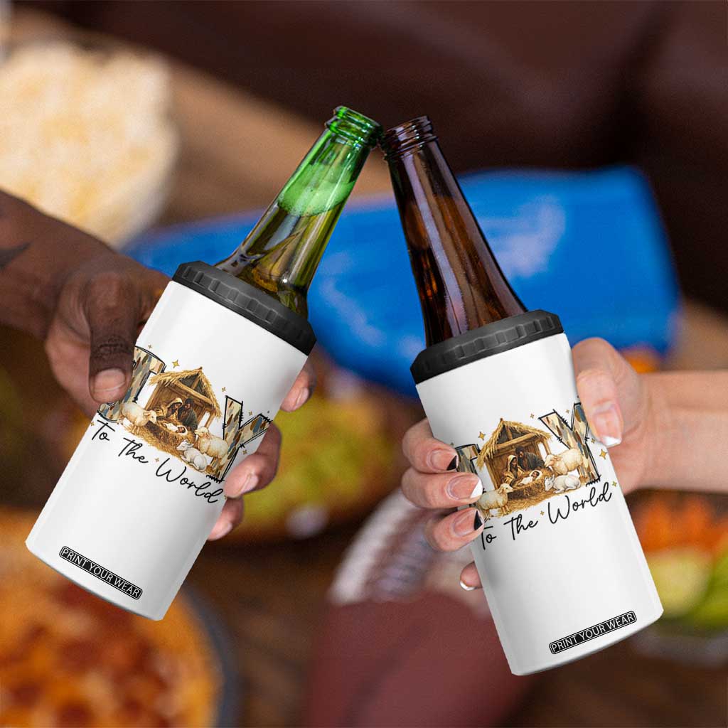 African American Christmas Nativity Scene 4 in 1 Can Cooler Tumbler Joy To The World Afro Black Jesus TS11 Print Your Wear