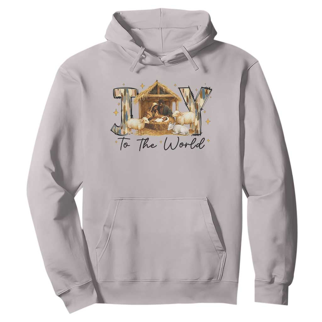 African American Christmas Nativity Scene Hoodie Joy To The World Afro Black Jesus TS11 Ice Gray Print Your Wear
