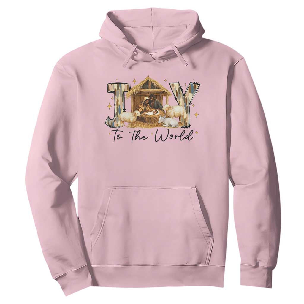 African American Christmas Nativity Scene Hoodie Joy To The World Afro Black Jesus TS11 Light Pink Print Your Wear