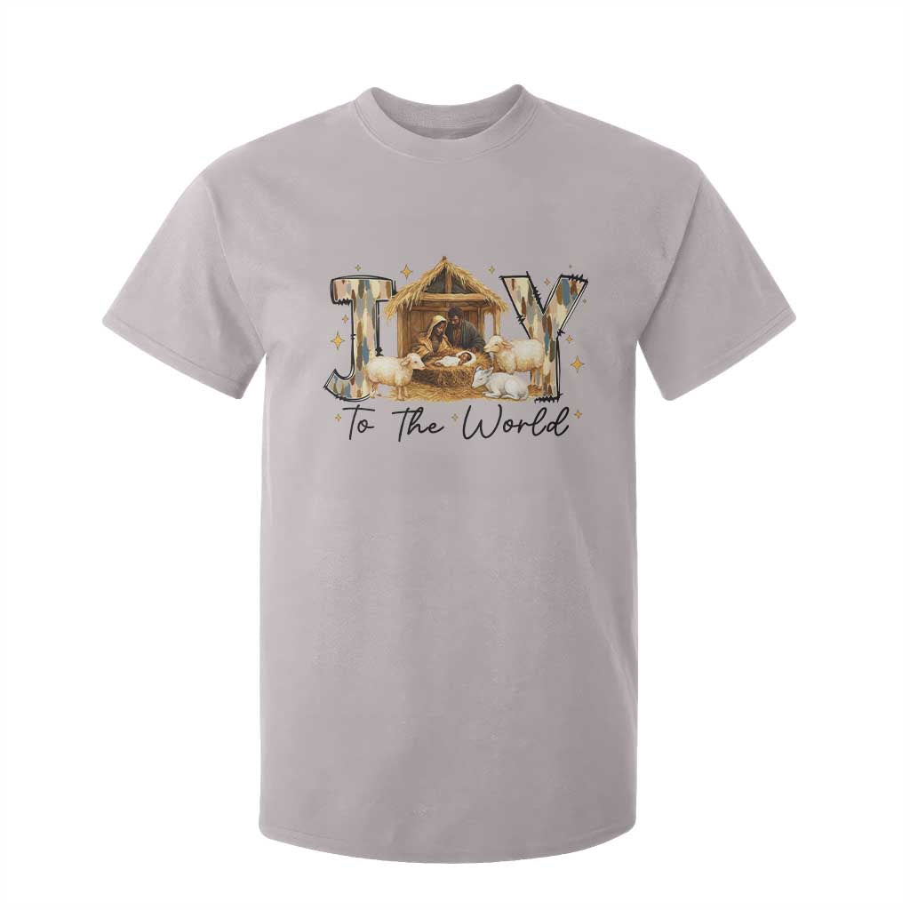 African American Christmas Nativity Scene T Shirt For Kid Joy To The World Afro Black Jesus TS11 Ice Gray Print Your Wear
