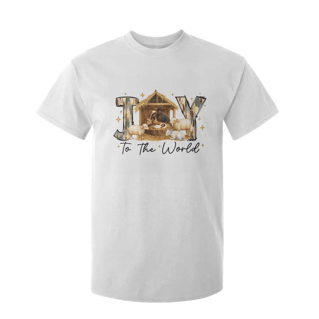 African American Christmas Nativity Scene T Shirt For Kid Joy To The World Afro Black Jesus TS11 White Print Your Wear