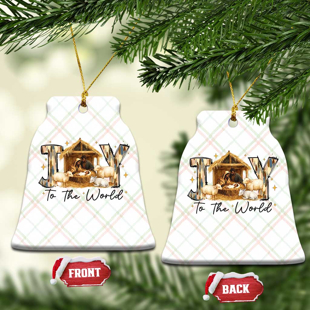 African American Christmas Nativity Scene Ceramic Ornament Joy To The World Afro Black Jesus TS11 Print Your Wear