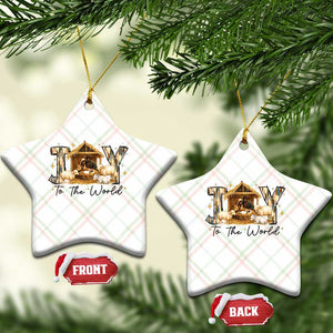 African American Christmas Nativity Scene Ceramic Ornament Joy To The World Afro Black Jesus TS11 Print Your Wear