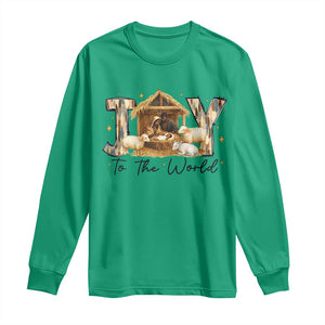 African American Christmas Nativity Scene Long Sleeve Shirt Joy To The World Afro Black Jesus TS11 Irish Green Print Your Wear