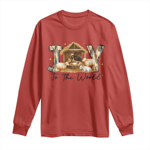 African American Christmas Nativity Scene Long Sleeve Shirt Joy To The World Afro Black Jesus TS11 Red Print Your Wear