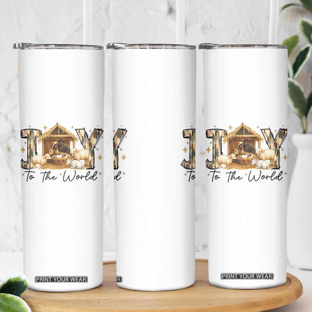 African American Christmas Nativity Scene Skinny Tumbler Joy To The World Afro Black Jesus TS11 Print Your Wear