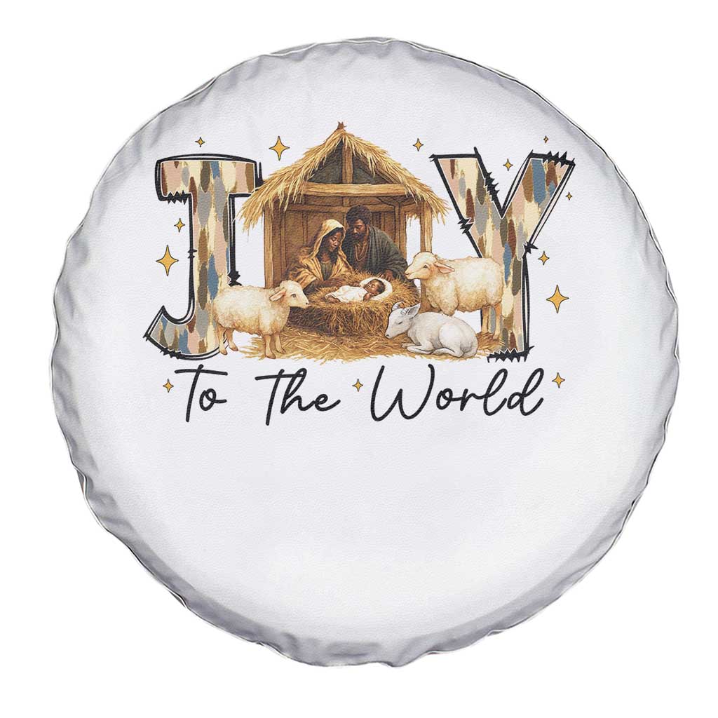 African American Christmas Nativity Scene Spare Tire Cover Joy To The World Afro Black Jesus TS11 Print Your Wear