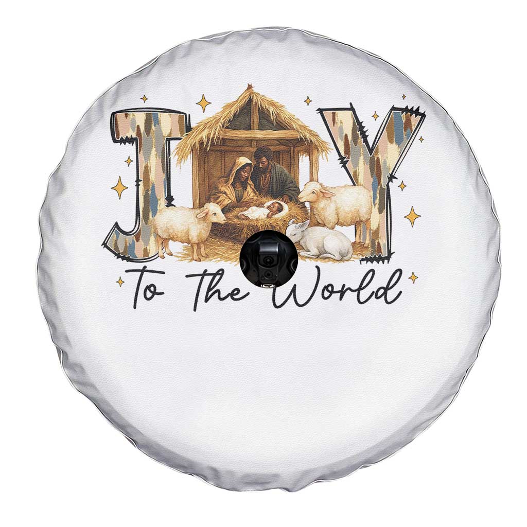 African American Christmas Nativity Scene Spare Tire Cover Joy To The World Afro Black Jesus TS11 Print Your Wear