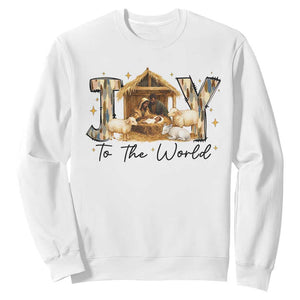 African American Christmas Nativity Scene Sweatshirt Joy To The World Afro Black Jesus TS11 White Print Your Wear