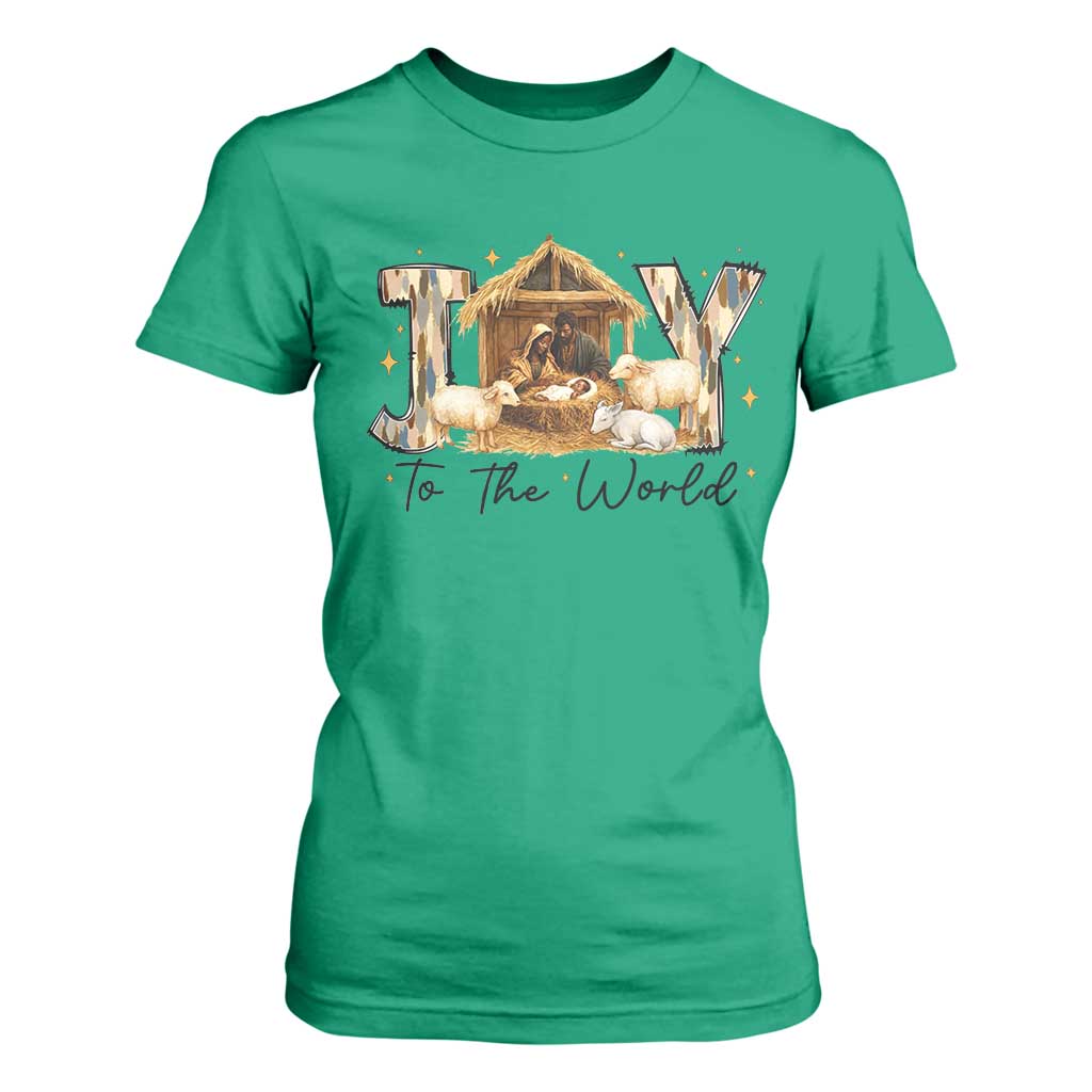 African American Christmas Nativity Scene T Shirt For Women Joy To The World Afro Black Jesus TS11 Irish Green Print Your Wear