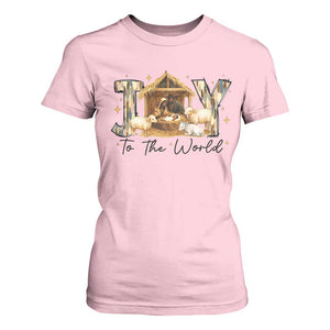 African American Christmas Nativity Scene T Shirt For Women Joy To The World Afro Black Jesus TS11 Light Pink Print Your Wear