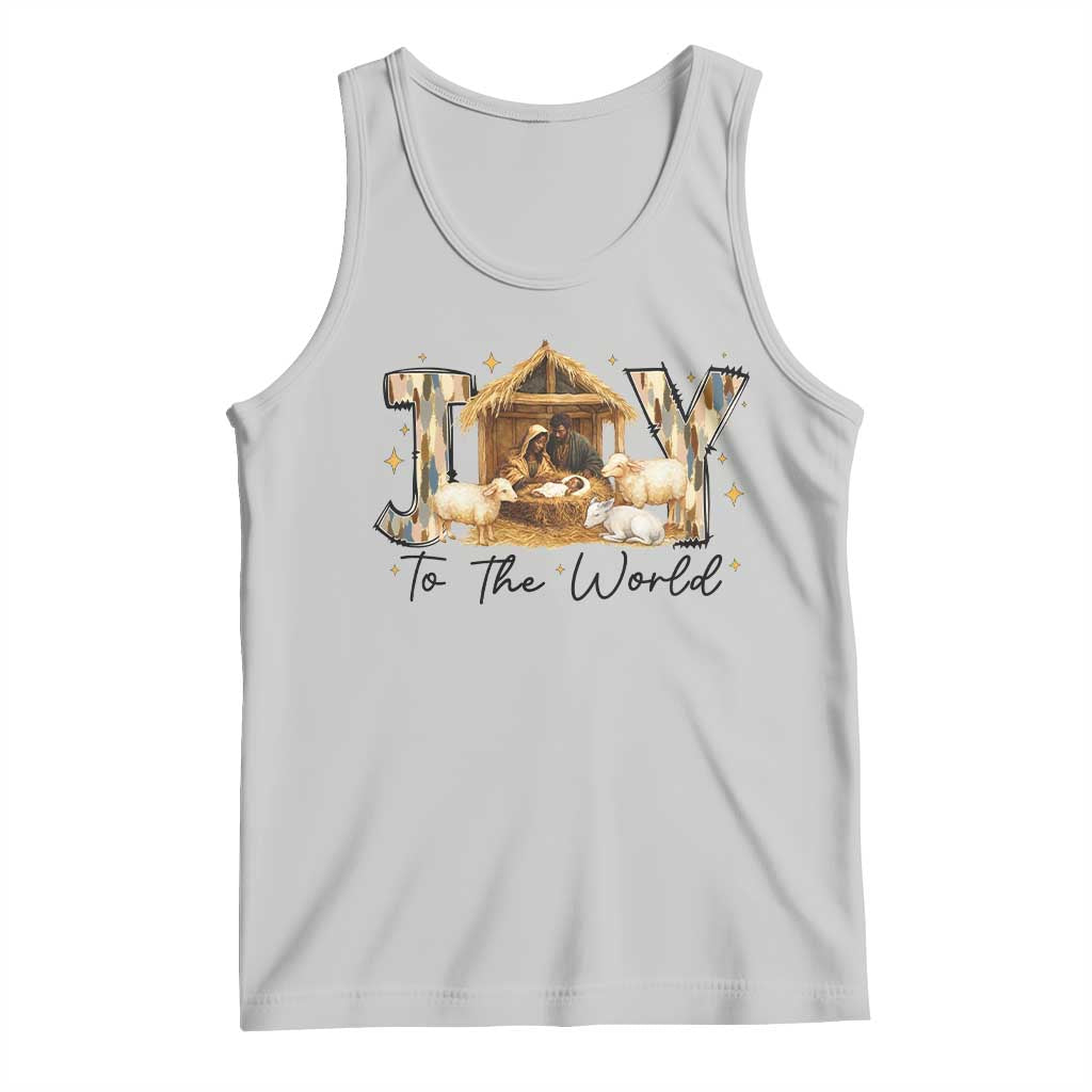 African American Christmas Nativity Scene Tank Top Joy To The World Afro Black Jesus TS11 Ash Print Your Wear