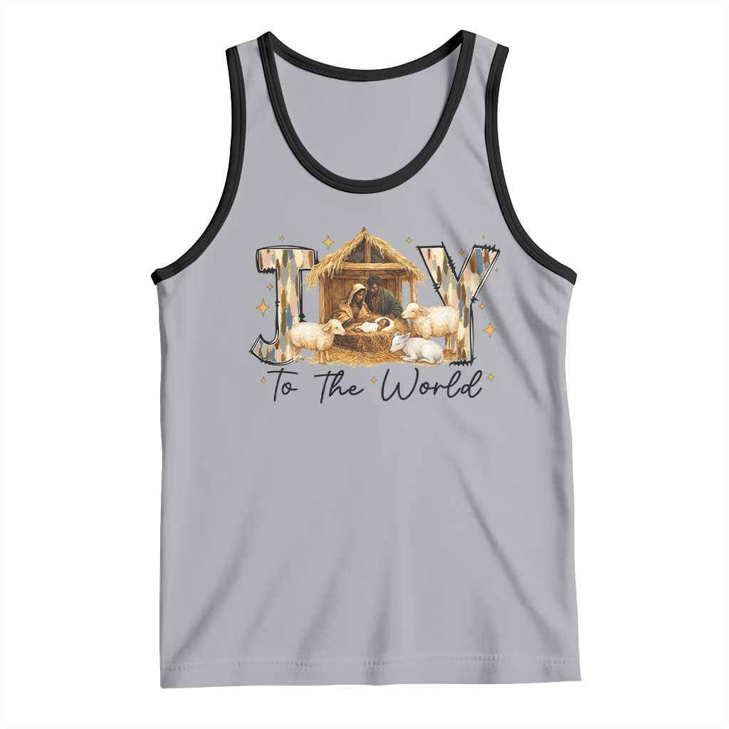 African American Christmas Nativity Scene Tank Top Joy To The World Afro Black Jesus TS11 Athletic Heather Black Print Your Wear