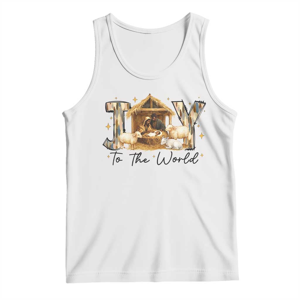 African American Christmas Nativity Scene Tank Top Joy To The World Afro Black Jesus - Print Your Wear