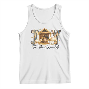 African American Christmas Nativity Scene Tank Top Joy To The World Afro Black Jesus - Print Your Wear