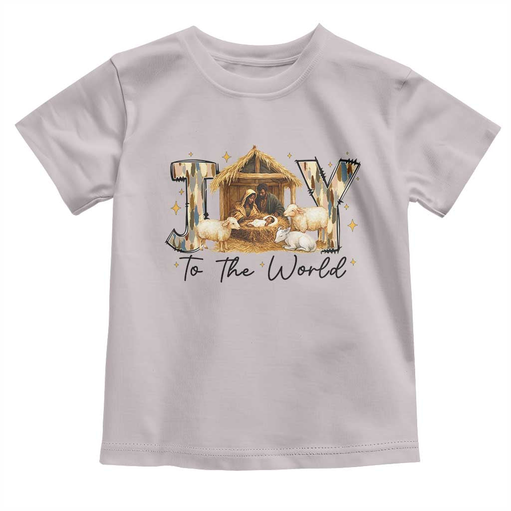 African American Christmas Nativity Scene Toddler T Shirt Joy To The World Afro Black Jesus TS11 Ice Gray Print Your Wear