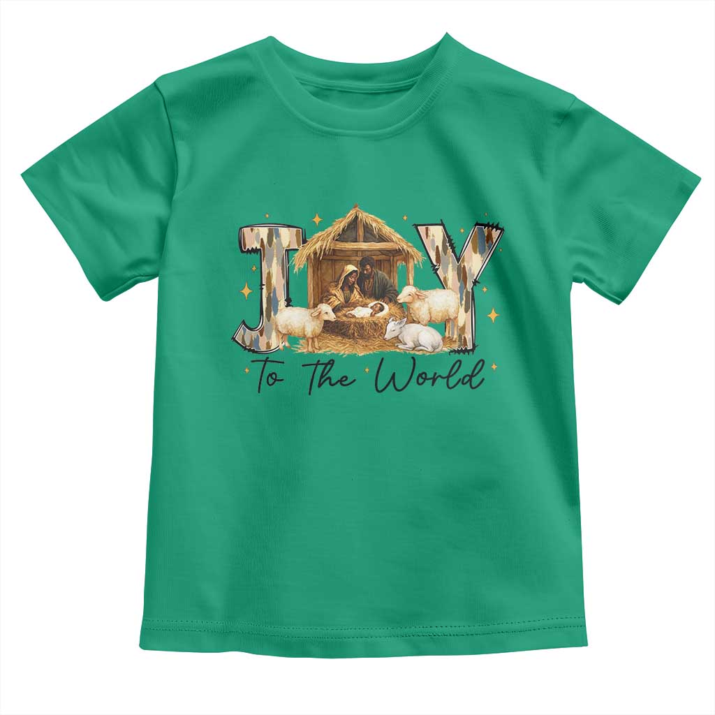 African American Christmas Nativity Scene Toddler T Shirt Joy To The World Afro Black Jesus TS11 Irish Green Print Your Wear