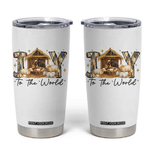 African American Christmas Nativity Scene Tumbler Cup Joy To The World Afro Black Jesus TS11 White Print Your Wear