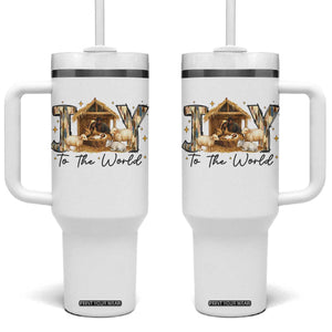 African American Christmas Nativity Scene Tumbler With Handle Joy To The World Afro Black Jesus TS11 One Size: 40 oz White Print Your Wear
