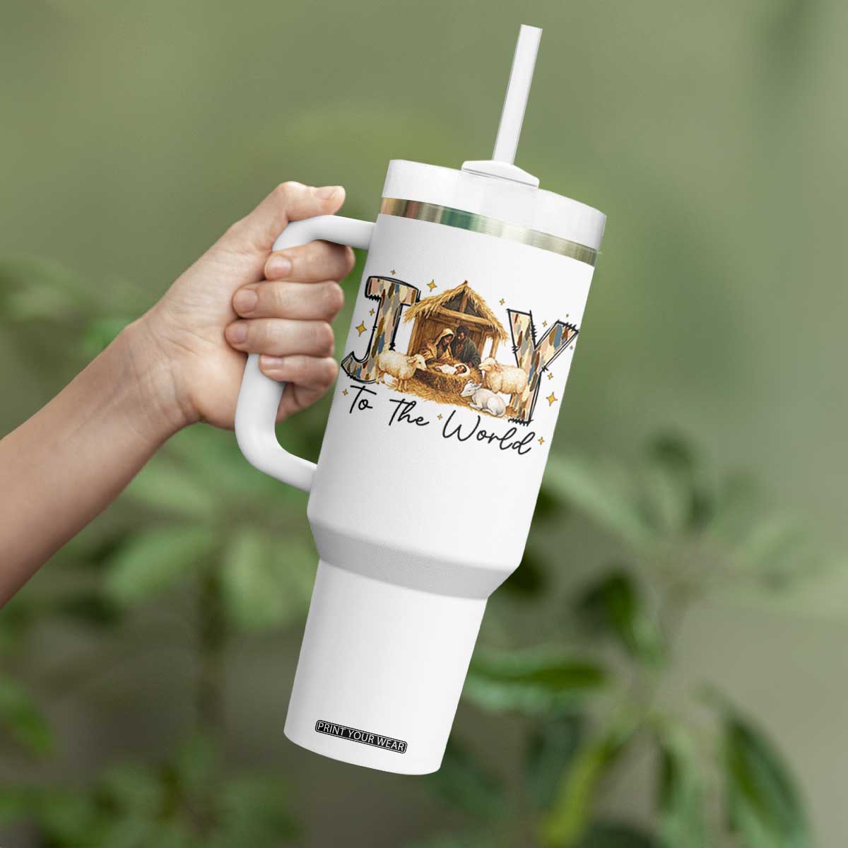 African American Christmas Nativity Scene Tumbler With Handle Joy To The World Afro Black Jesus TS11 Print Your Wear