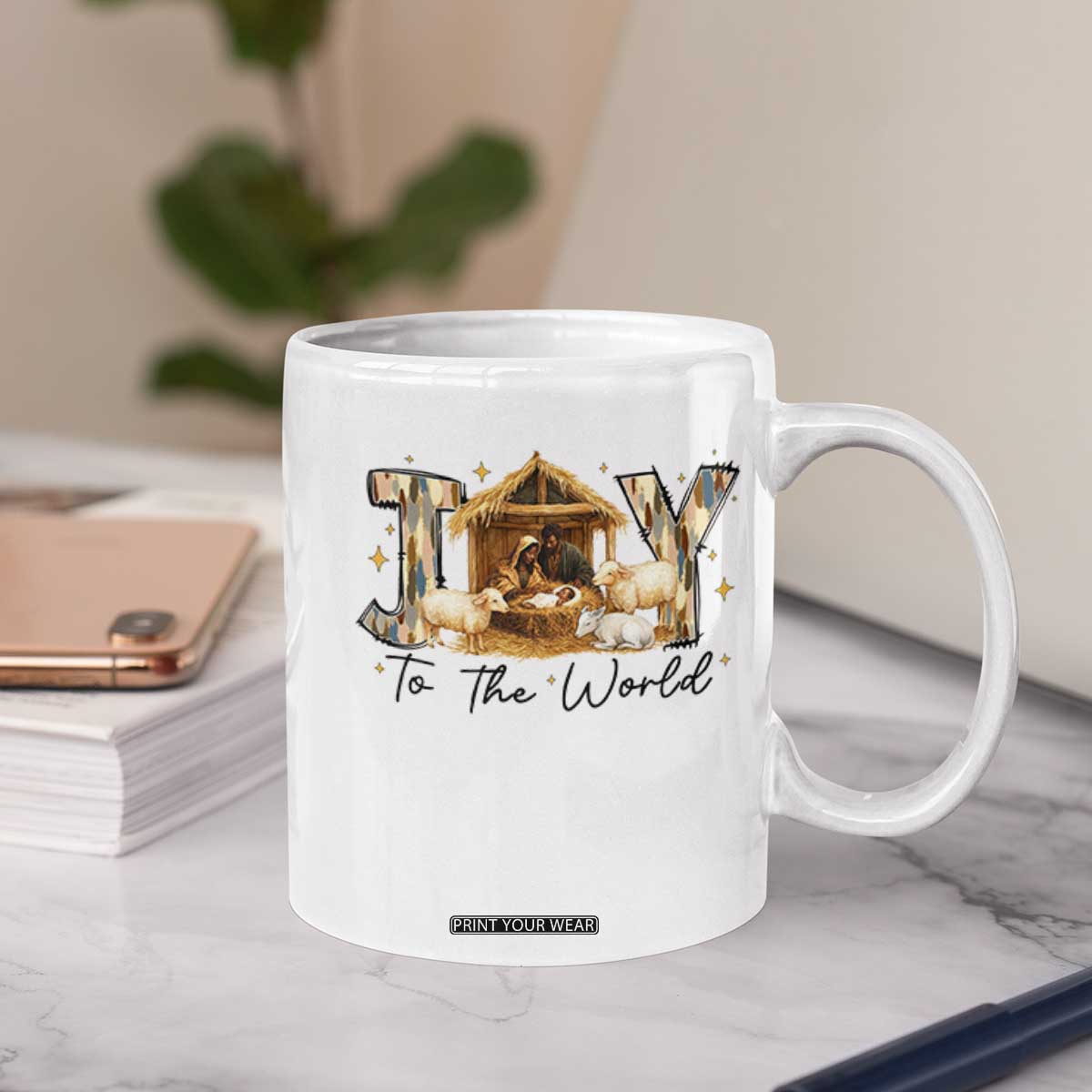 African American Christmas Nativity Scene Coffee Mug Joy To The World Afro Black Jesus TS11 Print Your Wear